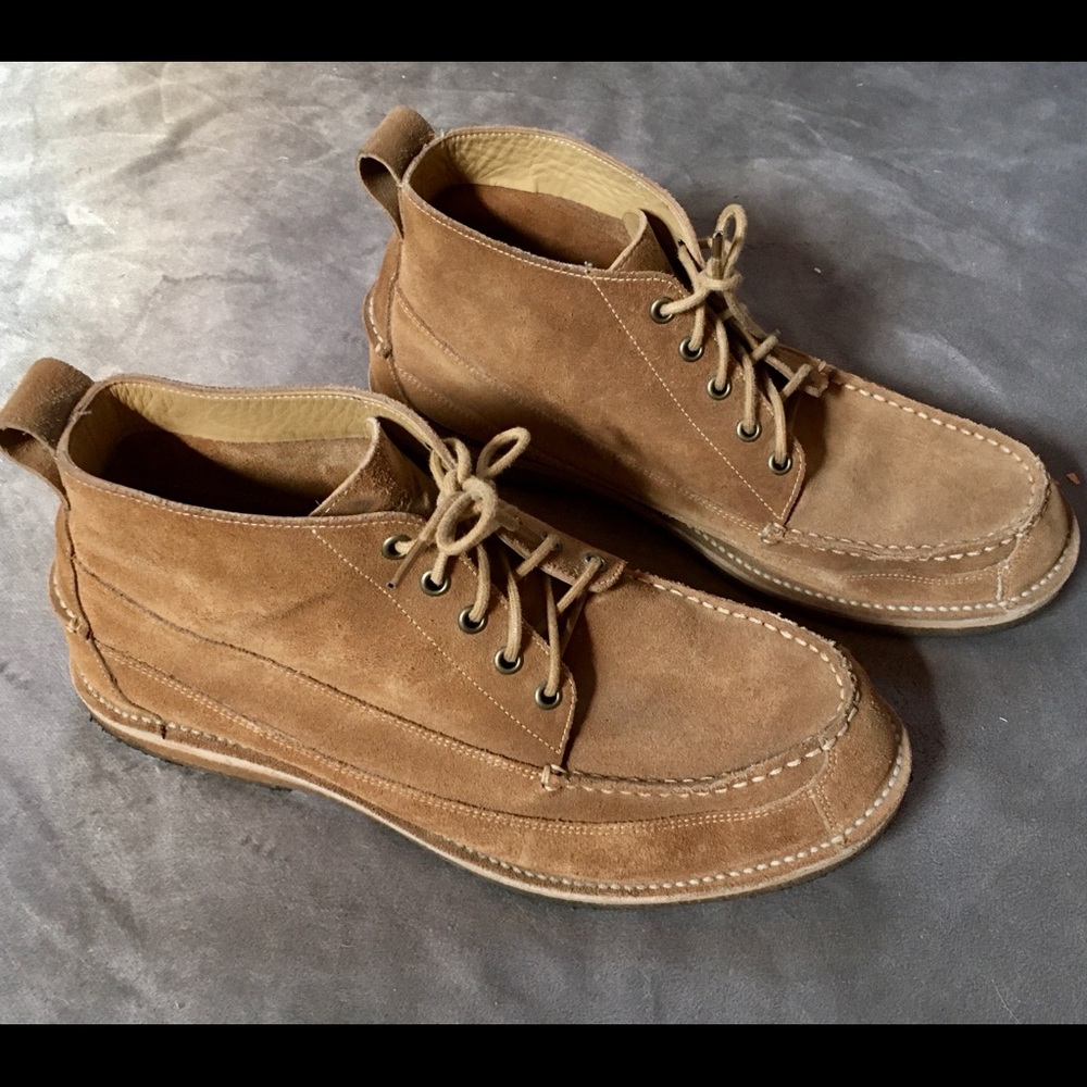 LL BEAN Suede Ankle Chukka Leather Boots Tan 11 D